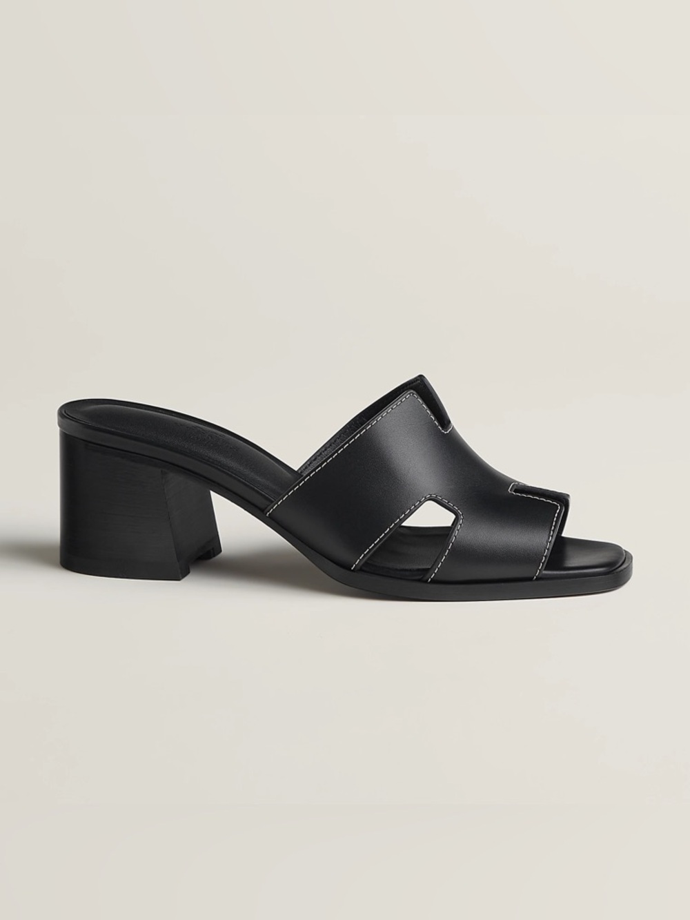 Hermès BNIB SANDALS HELIA 60 VITELLINO CALFSKIN 39 NOIR - Picture 3 of 4